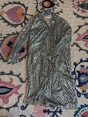 Steve Madden Silver Sequin Open Front Duster